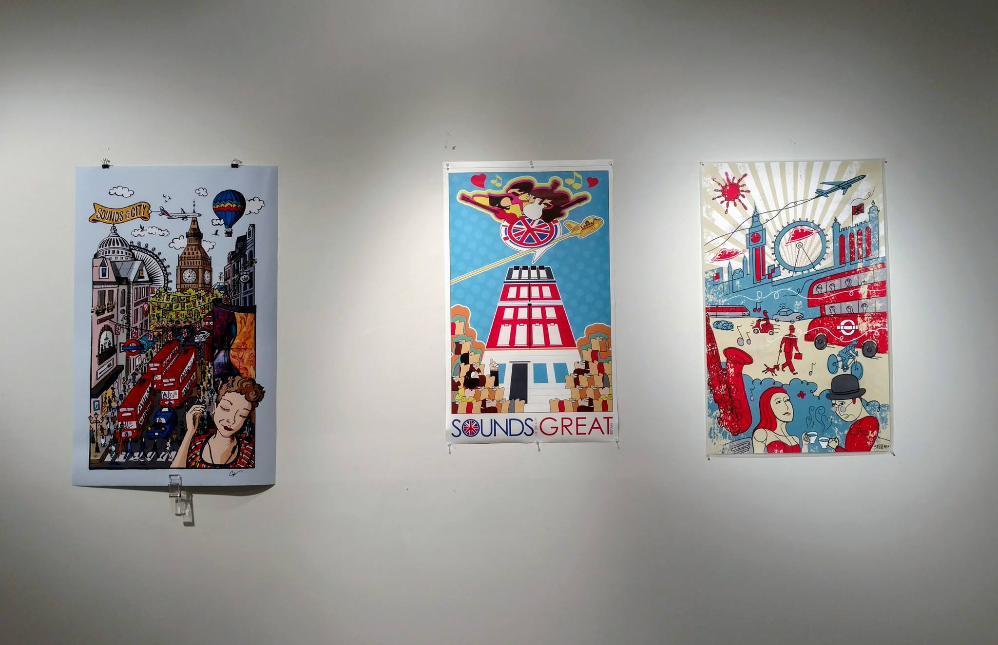 3 posters on display for exhibition